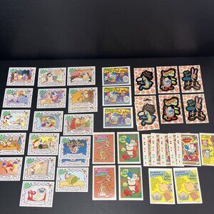 40pcs 1993 The Ren & Stimpy Show Trading Cards Stickers Activities Topps USA